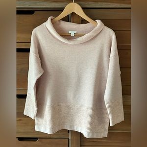 J. Jill Rolled Collar Boatneck Sweater Size Medium Petite